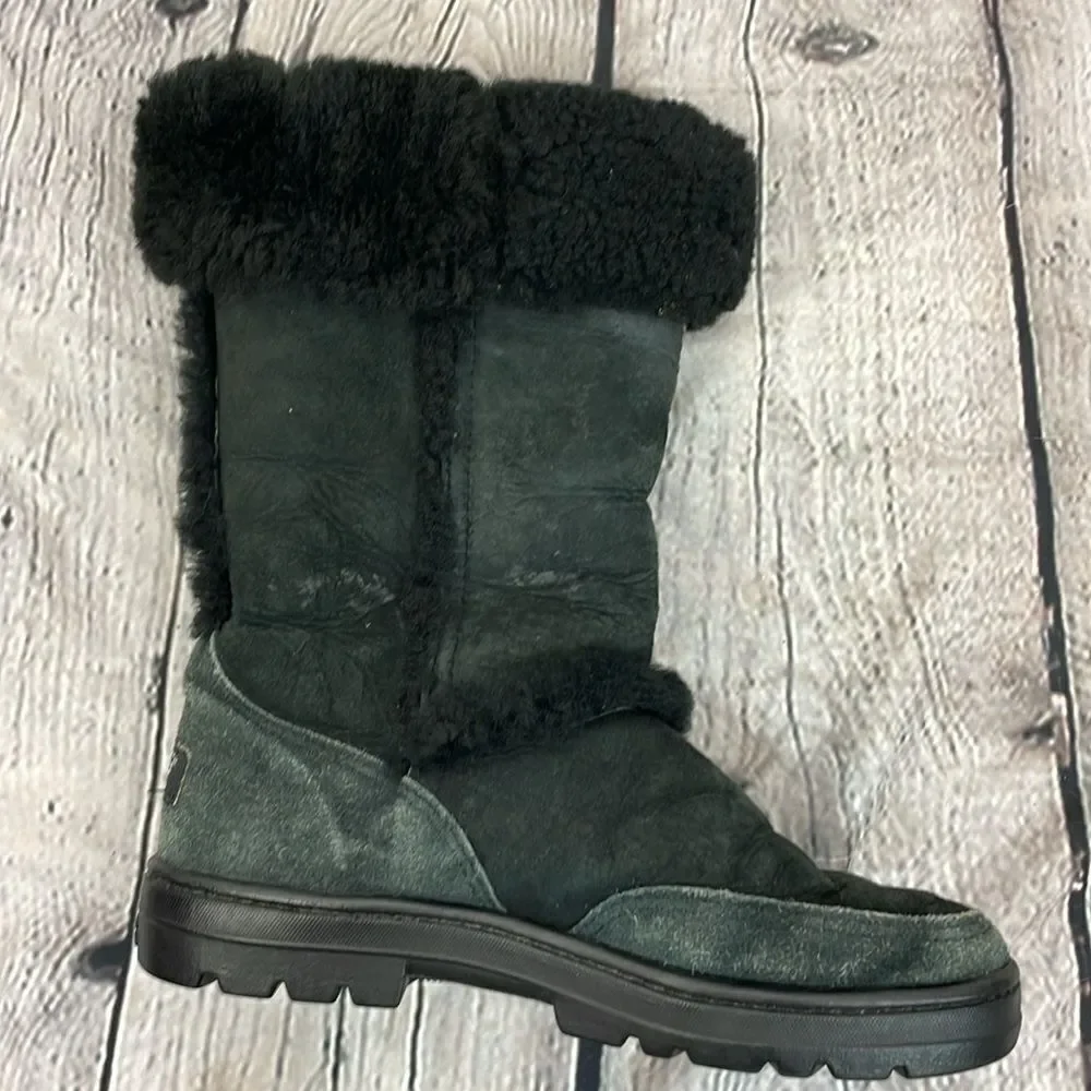 UGG Sundance II Revival Black Tall Boots size 7W